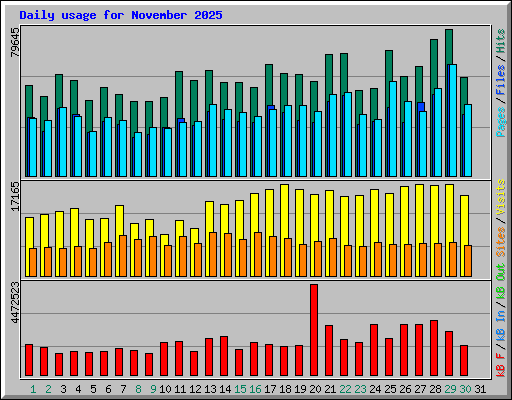 Daily usage for November 2025