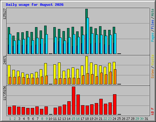 Daily usage for August 2026