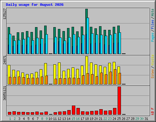 Daily usage for August 2026