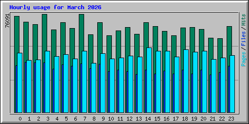 Hourly usage for March 2026
